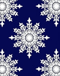 White Snowflake Winter Night Rug