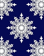White Snowflake Winter Night Rug
