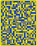 Yellow Blue Black Geometric Blocks Rug