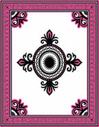Bold Pink Black Medallion Border Rug