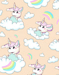 Whimsical Unicorn Rainbow Clouds Rug