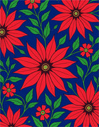 Vibrant Crimson Blossom Vines Rug
