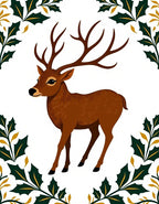 Majestic Brown Stag Holly Border Rug