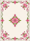 Pink Blossom Border Fern Flourish Rug