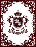 Maroon Crest Crown Embellished Frame Rug
