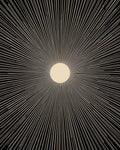 Golden Sunburst Black Rays Rug