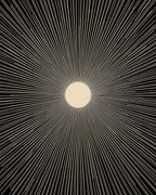 Golden Sunburst Black Rays Rug