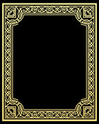 Golden Celtic Knot Border Frame Rug