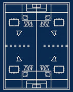 Sport Court Blueprint GeometricRug Rug