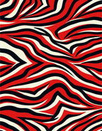 Crimson Cream Black Zebra StripesRug Rug