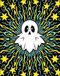 Whimsical White Ghost Starburst Rug