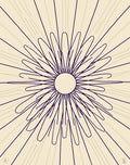 Radiant Purple Sunburst Outline Rug