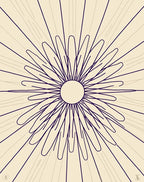 Radiant Purple Sunburst Outline Rug