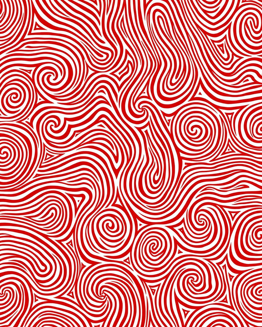 Crimson Swirl Abstract Curve Rug