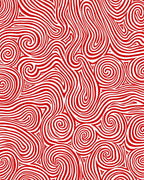 Crimson Swirl Abstract Curve Rug