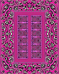 Vibrant Fuchsia Swirl Panel Abstract Rug