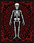 Bold Skeleton Red Rays Rug