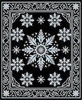 Black White Snowflake Ornamental Medallion Rug