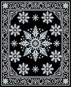 Black White Snowflake Ornamental Medallion Rug