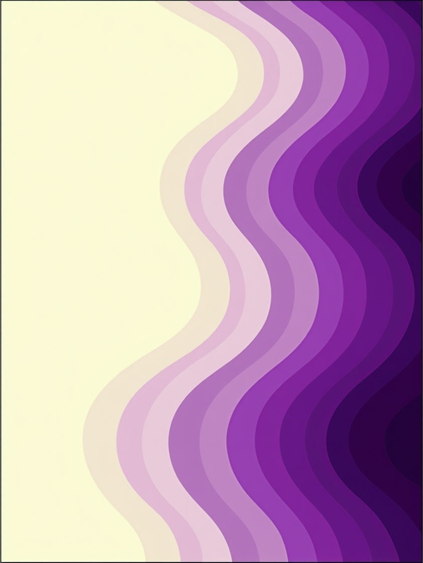 Cream Purple Gradients Wavy Rug