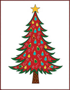 Red Christmas Tree Ornament Garland Rug