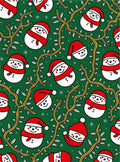 Festive Snowman Red Scarf Garland Rug