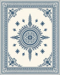 Intricate Teal Floral Sunburst Ornament Rug