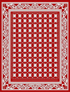 Crimson White Scrollwork Medallion Rug