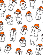 Happy Orange Snowman Collection Rug