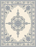 Antique Blue Ornate Floral Scroll Rug