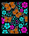 Whimsical Orange Butterfly Garden Rug