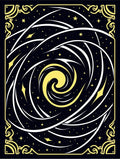 Vibrant Yellow Swirl Cosmic Galaxy Rug