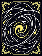 Vibrant Yellow Swirl Cosmic Galaxy Rug