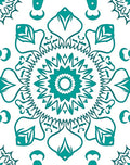 Teal Medallion Mandala Art Rug