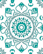 Teal Medallion Mandala Art Rug