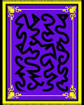Bold Black Abstract Purple Yellow Rug