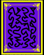 Bold Black Abstract Purple Yellow Rug