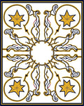 Gold Star Swirl Navy Outline Rug
