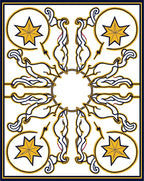 Gold Star Swirl Navy Outline Rug