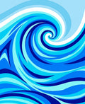 Deep Blue Swirling Water Abstract Rug