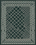 Dark Teal Diamond Lattice Geometric Rug
