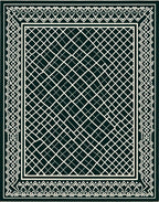 Dark Teal Diamond Lattice Geometric Rug