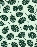 Dark Green Tropical Leaf Scatter Rug