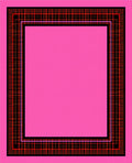 Retro Pink Plaid Bordered Squares Rug