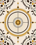 Golden Sunburst Mandala Tribal Rug