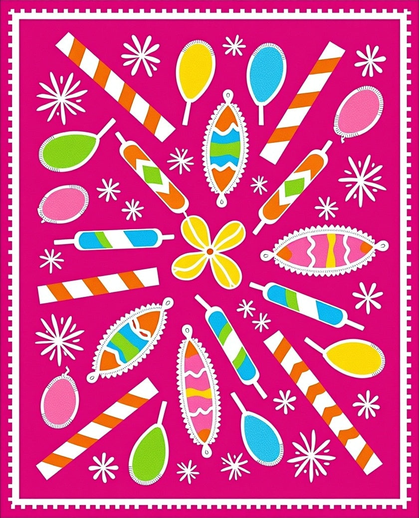 Whimsical Lollipop Starburst Festive Collection Rug