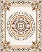 Neutral Earth Tone Floral Medallion Rug