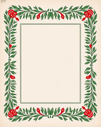 Whimsical Red Mushroom Green Leaf Border Rug