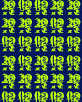 Bright Lime Geometric Figures Navy Rug