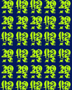 Bright Lime Geometric Figures Navy Rug